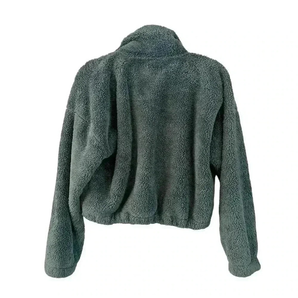 Sunday Best Aritzia Women’s Zip Up Fleece Jacket Cropped Bomber Size S Teddy - Picture 4 of 6